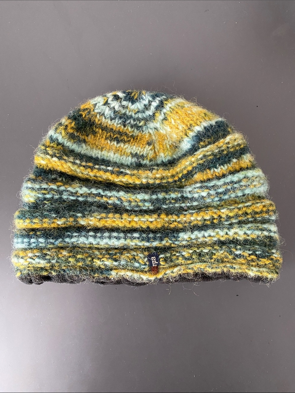 Sherpa Adventure Gear Lamb’s Wool Striped Knit OS Beanie Yellow, Green, White